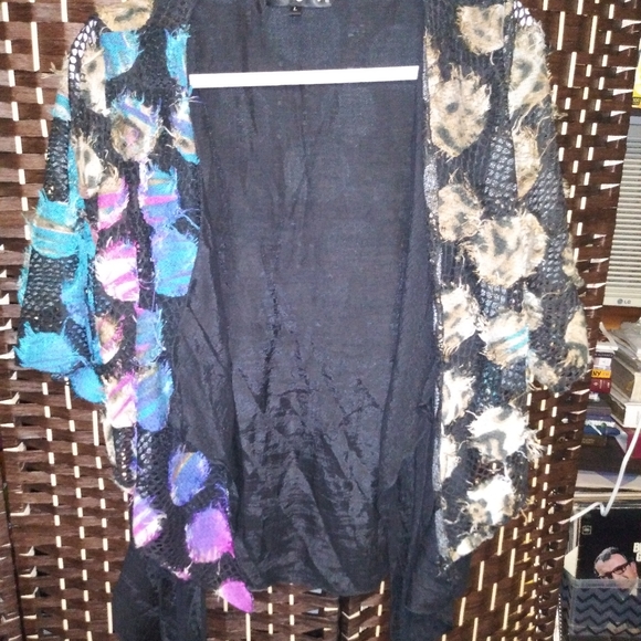 Colorful Boho Bolero Style Top Sz Large - Picture 3 of 8